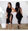 Women Dress Dresses Women Sexy Dress Sleeveless Cut Out See-through Dresses Bodycon Bandage Long Dresses Women Lady Elegant