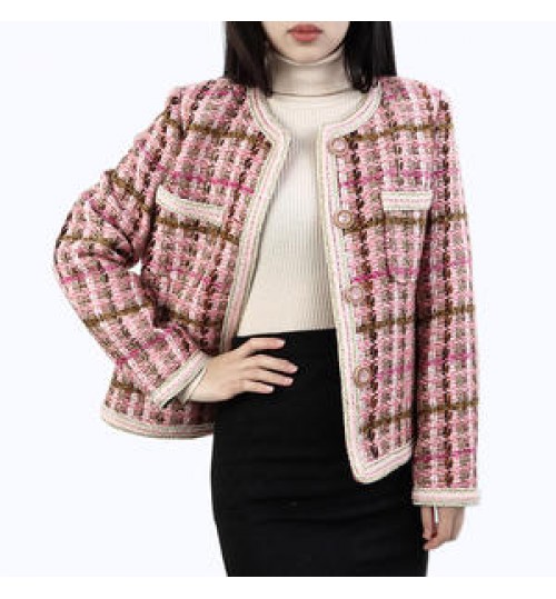 Coat Women Coats Best Sale Custom New French Pink Famous Lady Small Fragrant Wind Coat Female Women Wool Coats