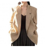 2021 Fashion Office Wear Double Breasted Blazer Vintage Long Sleeve Pockets Female Outerwear Chic Tops Women's Coats