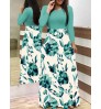 Women Dresses Dress Apparel Women Sexy Bohemia Strips Floral Printed Church Long Sleeve Maxi Dresses For Black Women Lady Casual Wear Dress