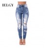 Womens Jeans IELGY Support OEM Hot Sale Ebay Amazon Hot Style Plus Size Ripped Pencil Pants Womens Jeans High Waist