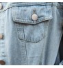 Women Jacket Jackets Hot Sale 100% Cotton Khaki Washed Women Jeans Jacket