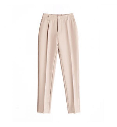Women's Casual Harem Pants Spring Fashion Loose Ankle-length Trousers Office Lady Suit Pants