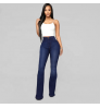 WJ095 high waist ladies jeans trouser plus size flared denim jeans women wide leg jeans women