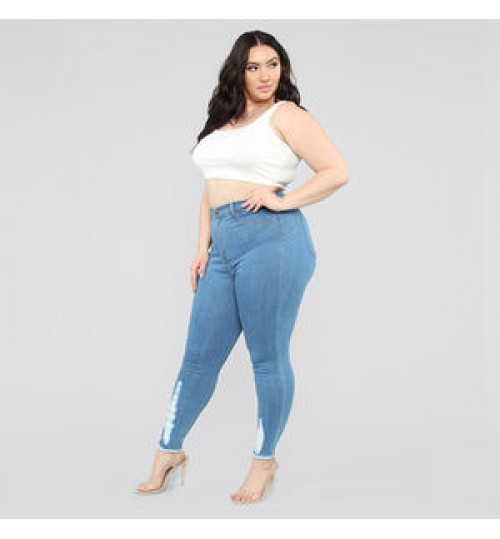 Women Jeans Wholesale Custom Women Elastic Stretch Jeans High Waist Solid Color Trousers Women Pencil Pants Skinny Jeans Denim Pants