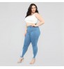Women Jeans Wholesale Custom Women Elastic Stretch Jeans High Waist Solid Color Trousers Women Pencil Pants Skinny Jeans Denim Pants