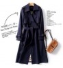 leather coats large woman Korean mid-length trench coat for women 2020 popular British over-the-knee overcoat for spring autumn