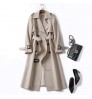 leather coats large woman Korean mid-length trench coat for women 2020 popular British over-the-knee overcoat for spring autumn
