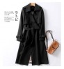 leather coats large woman Korean mid-length trench coat for women 2020 popular British over-the-knee overcoat for spring autumn
