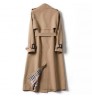 leather coats large woman Korean mid-length trench coat for women 2020 popular British over-the-knee overcoat for spring autumn