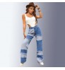 OEM Factory of International Brand----Customized women's sexy high waist elastic plus size Patched Fringe women's jeans