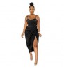 2022 Hot Style Lady Sexy Sleeveless Spaghetti Strap Dresses Women Elegant High Split Bodycon Evening Party Night Club Dress