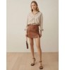 Women Skirt 2022 Wholesale Plus Size Women Fashion High Waist Side Slits Leather A-line Mini Skirt