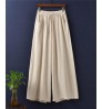 Women Pants Pants Wide New Design Custom Logo High Quality Clothing Cotton Linen High Waist Solid Color Beige Trousers Women Wide Leg Pants