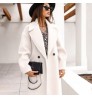 Fall And Winter Woman's Coats Ladies Jackets double cotton solid turn down collar long coats for women