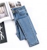 Custom european fashion female denim pants 3 color women high waist skinny jeans