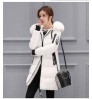 White Winter Fur Jacket Women Long Wool Coat Women's Parkas Bubble Womens Parka Hood Gray