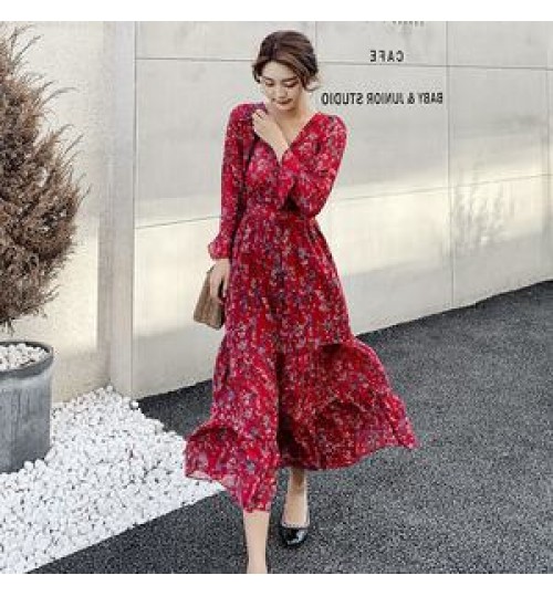 Factory wholesale Fashion Custom Lady Chiffon Ruffle Maxi Dress OEM/ODM Women Elegant Casual Dresses