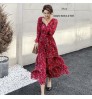 Factory wholesale Fashion Custom Lady Chiffon Ruffle Maxi Dress OEM/ODM Women Elegant Casual Dresses
