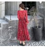 Factory wholesale Fashion Custom Lady Chiffon Ruffle Maxi Dress OEM/ODM Women Elegant Casual Dresses