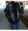 2021 Autumn Winter Fashion Female Loose Jackets Long Sleeve Zippers PU Leather Coats Women Faux Leather Jacket Outwear Coats