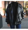 2021 Autumn Winter Fashion Female Loose Jackets Long Sleeve Zippers PU Leather Coats Women Faux Leather Jacket Outwear Coats