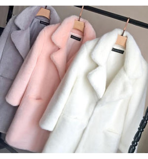 Wholesale Women Winter Clothes New Fur-Integrated Long Faux Fur Coat Mink Women's Mid-Length Fur Coats For Ladies
