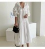 Boutique Wholesale Korean Style Fashion Solid Color Cotton Wild Long Sleeve Hooded Spring New 2021 Women's Dress