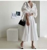 Boutique Wholesale Korean Style Fashion Solid Color Cotton Wild Long Sleeve Hooded Spring New 2021 Women's Dress