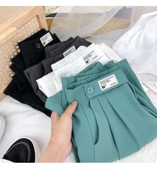 Wholesale 2021 Summer New Style Trousers High Waist Loose Straight Leg Pants Ice Silk Thin Section Slim Casual Women Pants