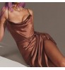 summer fashion ladies sexy split satin sundress 2022 slim temperament suspender skirt party club evening womens casual dresses