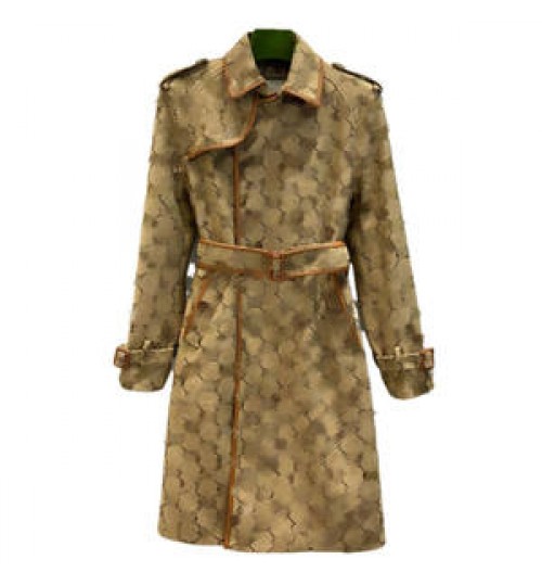 Candice high quality fall and winter designer coat LOGO printed luxury famous brand long women's trench coats