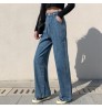 Wide-leg Jeans Women's High Waist 2020 Spring Loose Small Drape Straight Mopping Pants Women Jeans