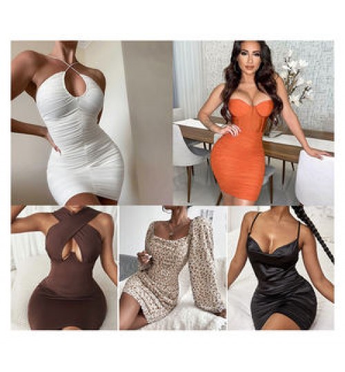 Wholesale dress Apparel stock women Mixed Low Price Fashion Casual Top Swimsuit Skirts Clothes womens dresses