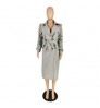 Fashion Spring Fall Stacked Sleeve Midi Women'S Trench Coats Long For Ladies Women