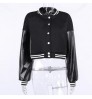2022 fall High Quality Women Crop Letterman Jackets winter Long Sleeves Coats leather bomber custom varsity baseball jacket