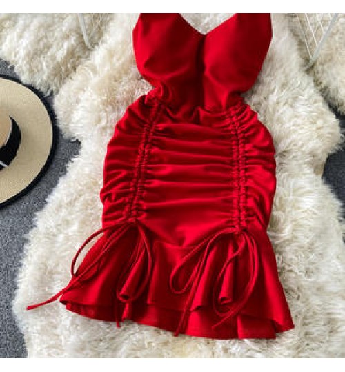 woman dresses new arrivals 2022 v-neck casual elegant evening dress sleeveless ladies party bandage women summer dresses