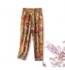 V638 Hot Selling High Waist Casual Plus Size Printed Womens Wide Harem Pants