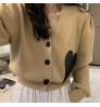 Women Sweater Wholesale Women Collection Ladies Heart Cardigan Korean Sweater With Button