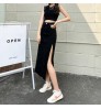 Skirt High Waist Skirt Summer Sexy Side Slit Denim Skirt High Waisted Label Thin Buttock Mid Length Skirt