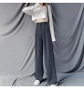 Casual Chic Loose High Waist Female Wide Leg Pants Spring Summer Ladies One Button Long Trousers 2021 Women Solid Suit Pants