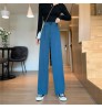 Casual Chic Loose High Waist Female Wide Leg Pants Spring Summer Ladies One Button Long Trousers 2021 Women Solid Suit Pants