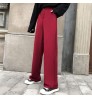 Casual Chic Loose High Waist Female Wide Leg Pants Spring Summer Ladies One Button Long Trousers 2021 Women Solid Suit Pants