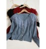Wholesale Ruffled Mesh Stitching Knitted Sweater 2022 Autumn New Sweet V-neck Long-sleeved Slim Cardigan Women's Coat