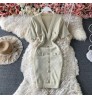 wholesale 2022 Sexy V neck Short sleeved Knit Bodycon Dress Women Casual Summer Slim Dress Vestido