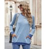 Women's Sweaters New Products O-Neck Top Long Sleeve Sweatshirt Solid Color Casual Women's Pullover Knit Sweaters With Pockets
