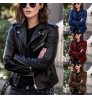 Fashion Woman Short Jacket Slim Streetwear Casual Oversized Solid Zipper Female Outwear Coat Women Motorcycle Leather Jacket