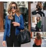 Fashion Woman Short Jacket Slim Streetwear Casual Oversized Solid Zipper Female Outwear Coat Women Motorcycle Leather Jacket