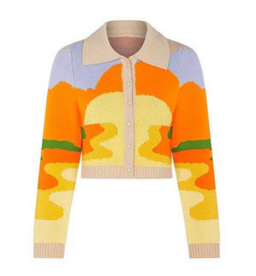 2022 Custom OEM & ODM LOGO Sweater women Jacquard knitwear ladies jumper Girls winter knit top cardigan women knitted sweater