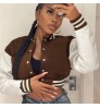2022 Spring Trending Clothes Letterman Cropped Jacket Women Long Sleeves Varsity Woman Letterman For Ladies Coats Clothes